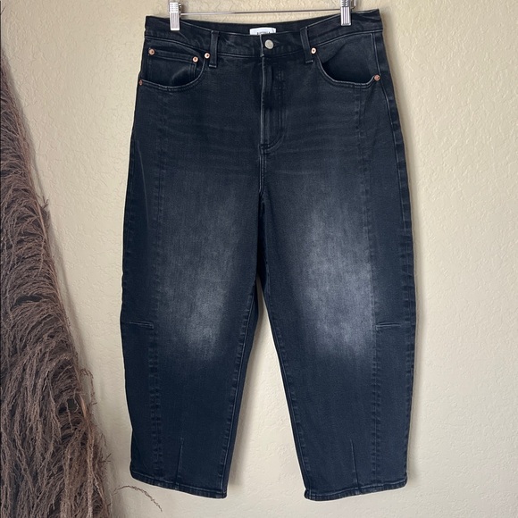 Pistola Eli high rise washed black arched leg barrel jeans - Picture 3 of 12